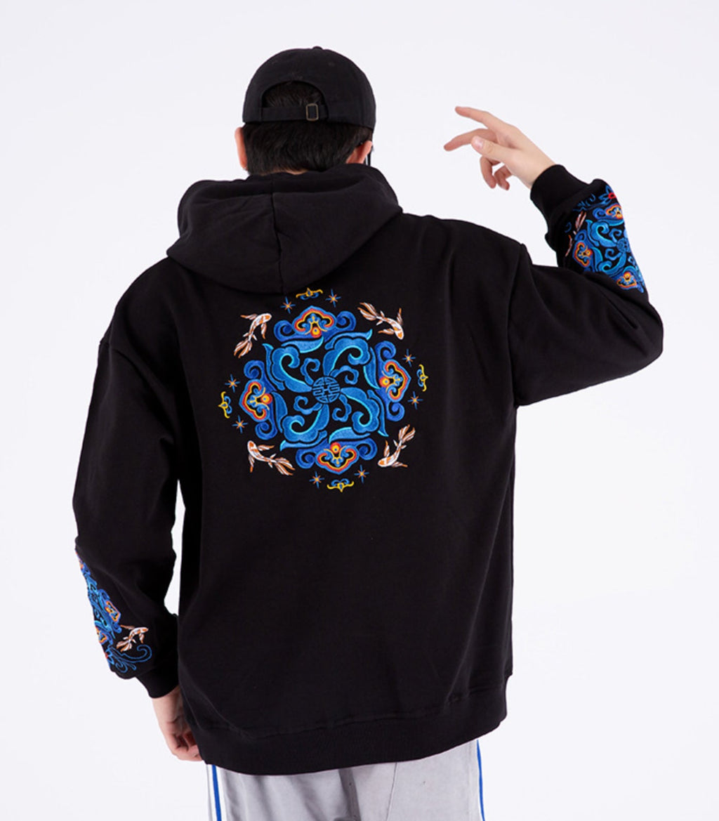 KH9201 Fish Art Embroidery Hoodie product image