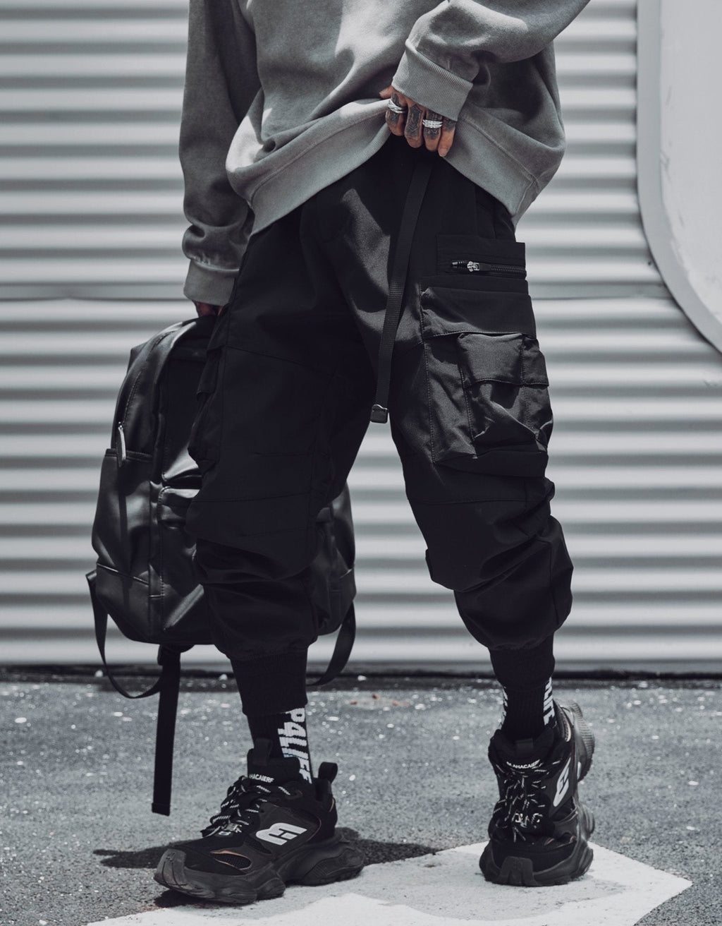 IBP442 Matte Black Cargo Joggers product image