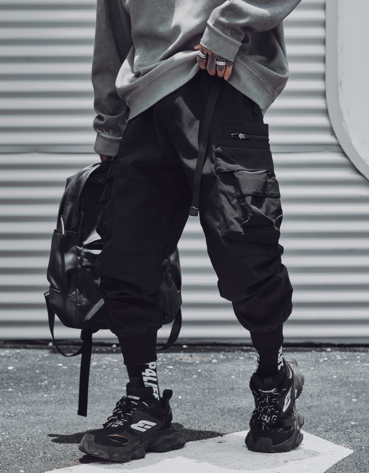 IBP442 Matte Black Cargo Joggers product image