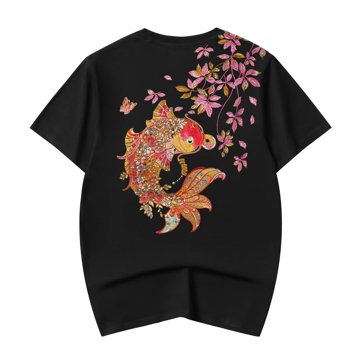 ET522 Gold Coin Koi Embroidered Tee product image