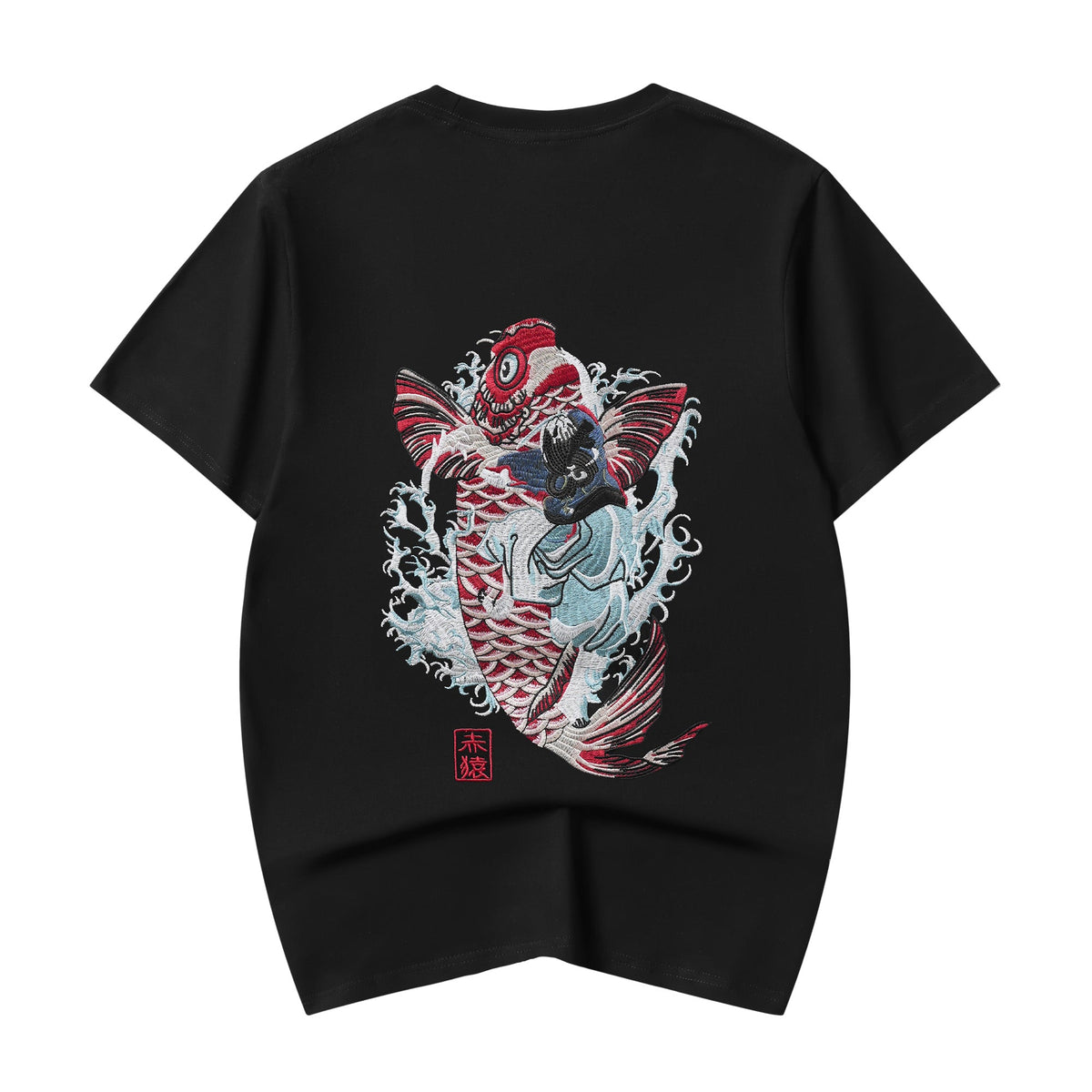 ET520 Red Koi Wave Rider Embroidered Tee product image