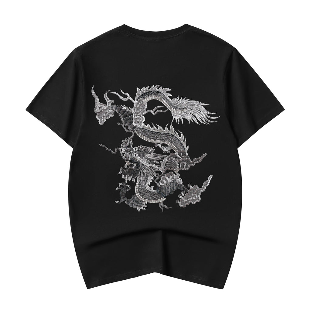ET521 Grey Dragon Embroidered Tee product image