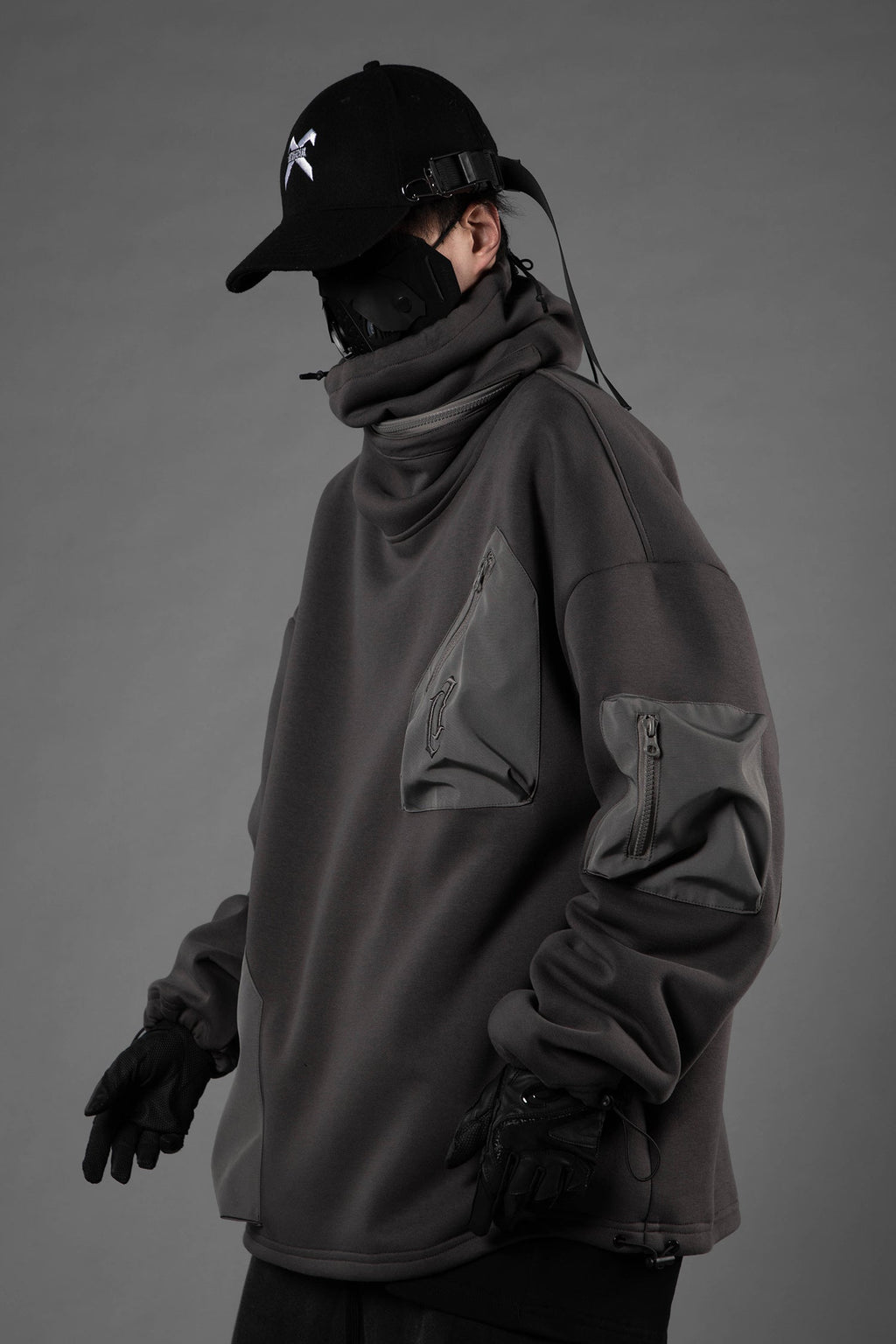 HiH33 Grey Utility Hoodie product image