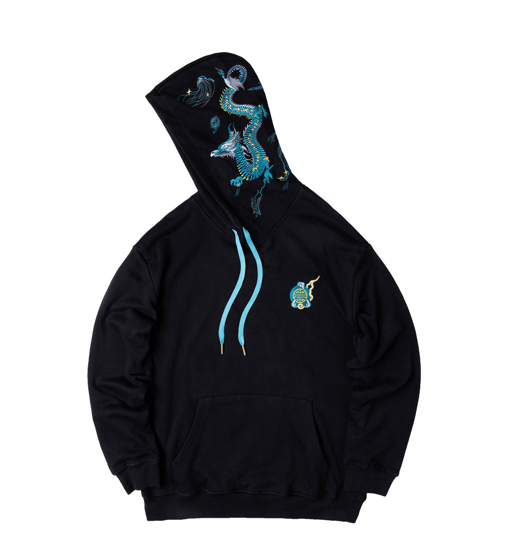 KH9000 Blue Dragon Embroidery Hoodie product image