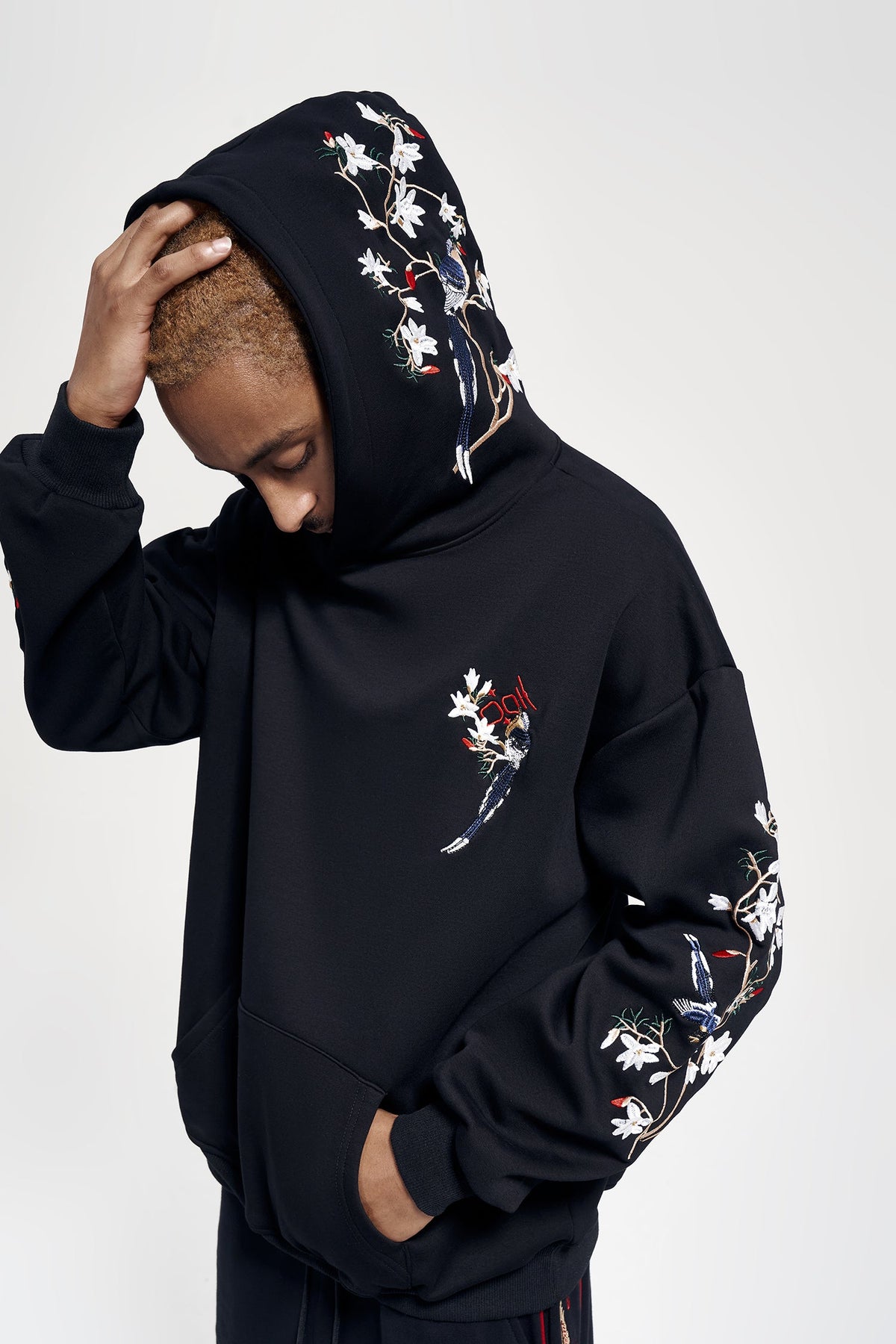 KH9083 Flowers Birds Embroidery Hoodie product image
