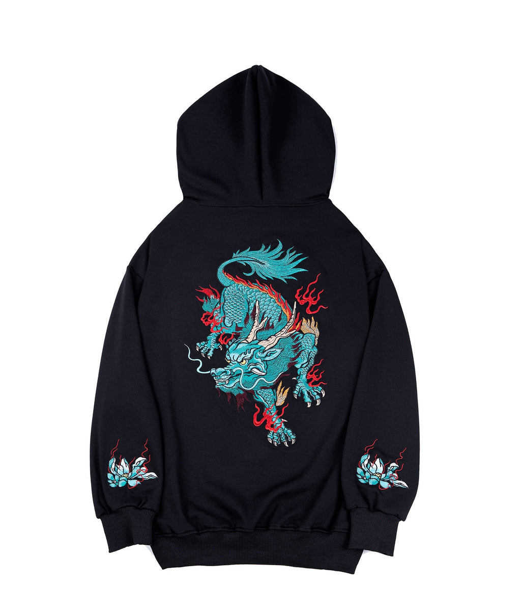 KH9033 Blue Kirin Embroidery Hoodie product image