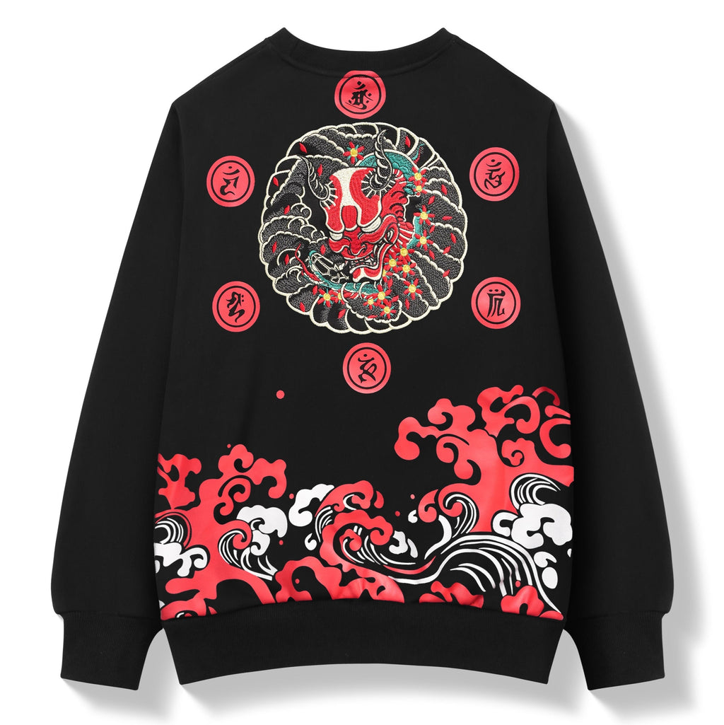 SW9060 Red Oni Embroidered Sweater product image