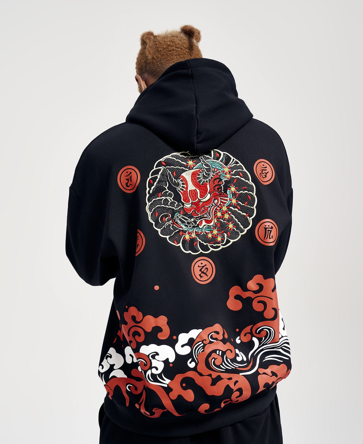KH9060 Red Oni Embroidered Hoodie product image