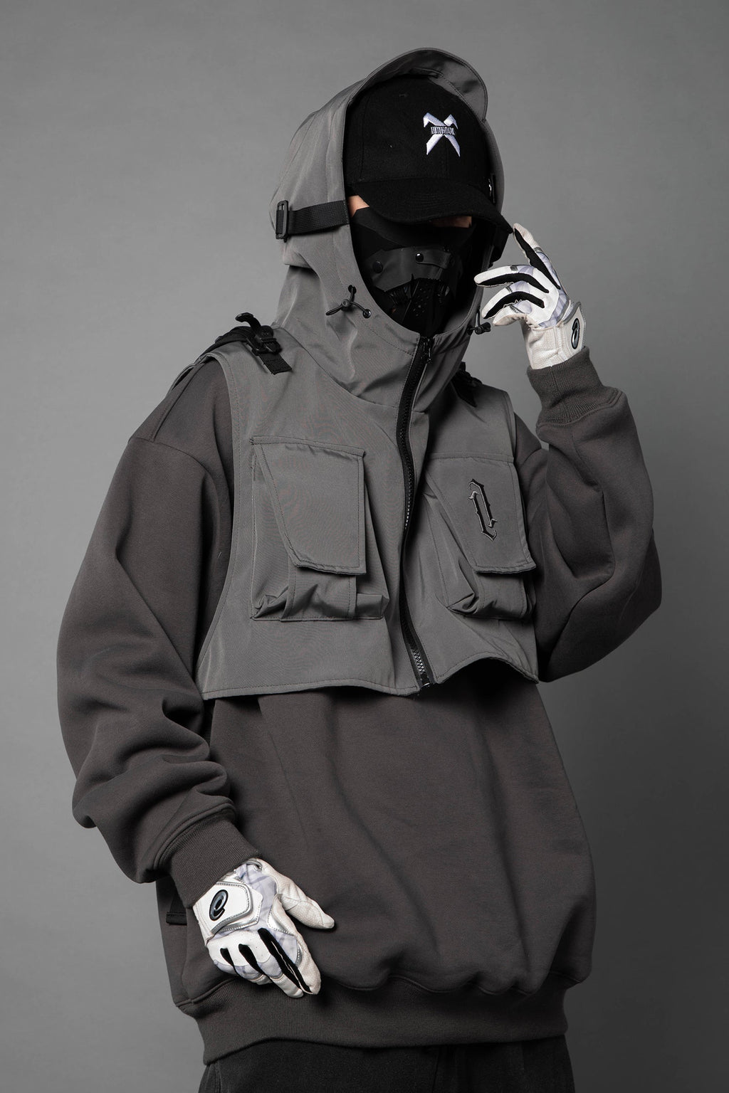 HiH34 Grey Tech Guard Hoodie product image