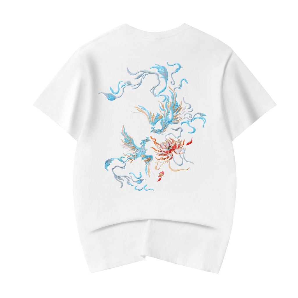 KH606 Blue Phoenix Embroidery Tee product image