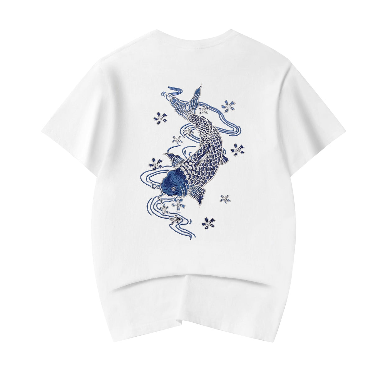 KH801 Blue Koi Embroidery Tee product image