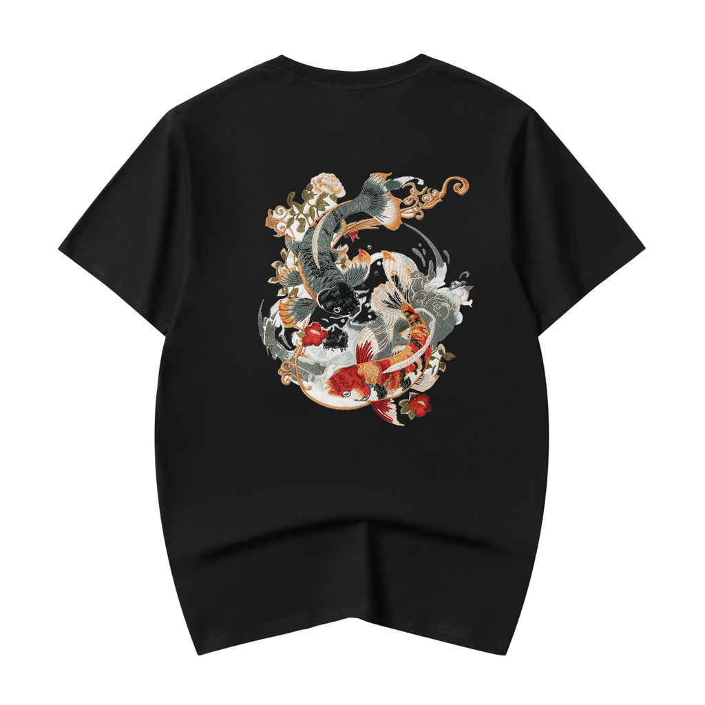 KH880 Yin Yang Koi Embroidery Tee product image
