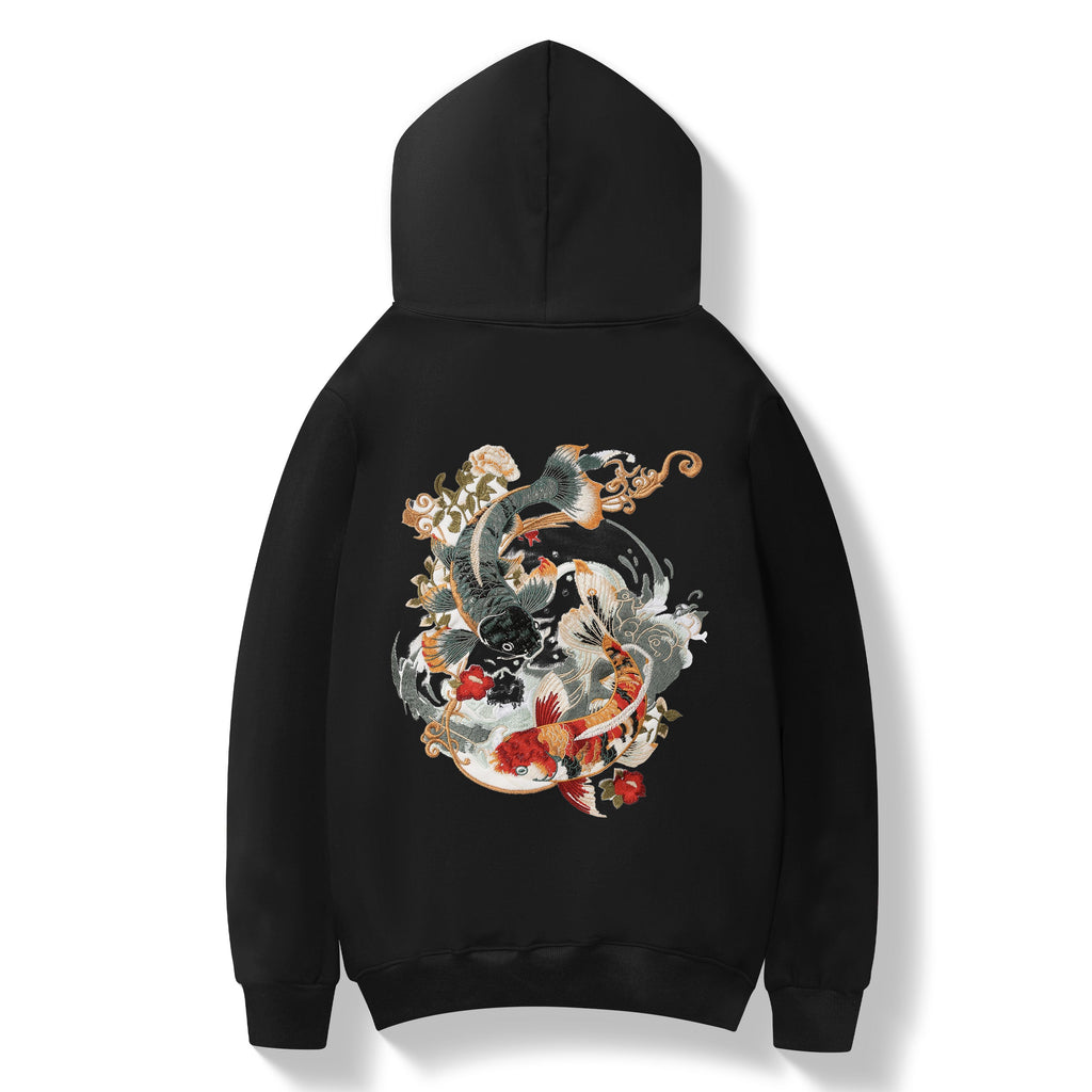 KH9008 Yin Yang Koi Embroidery Hoodie product image