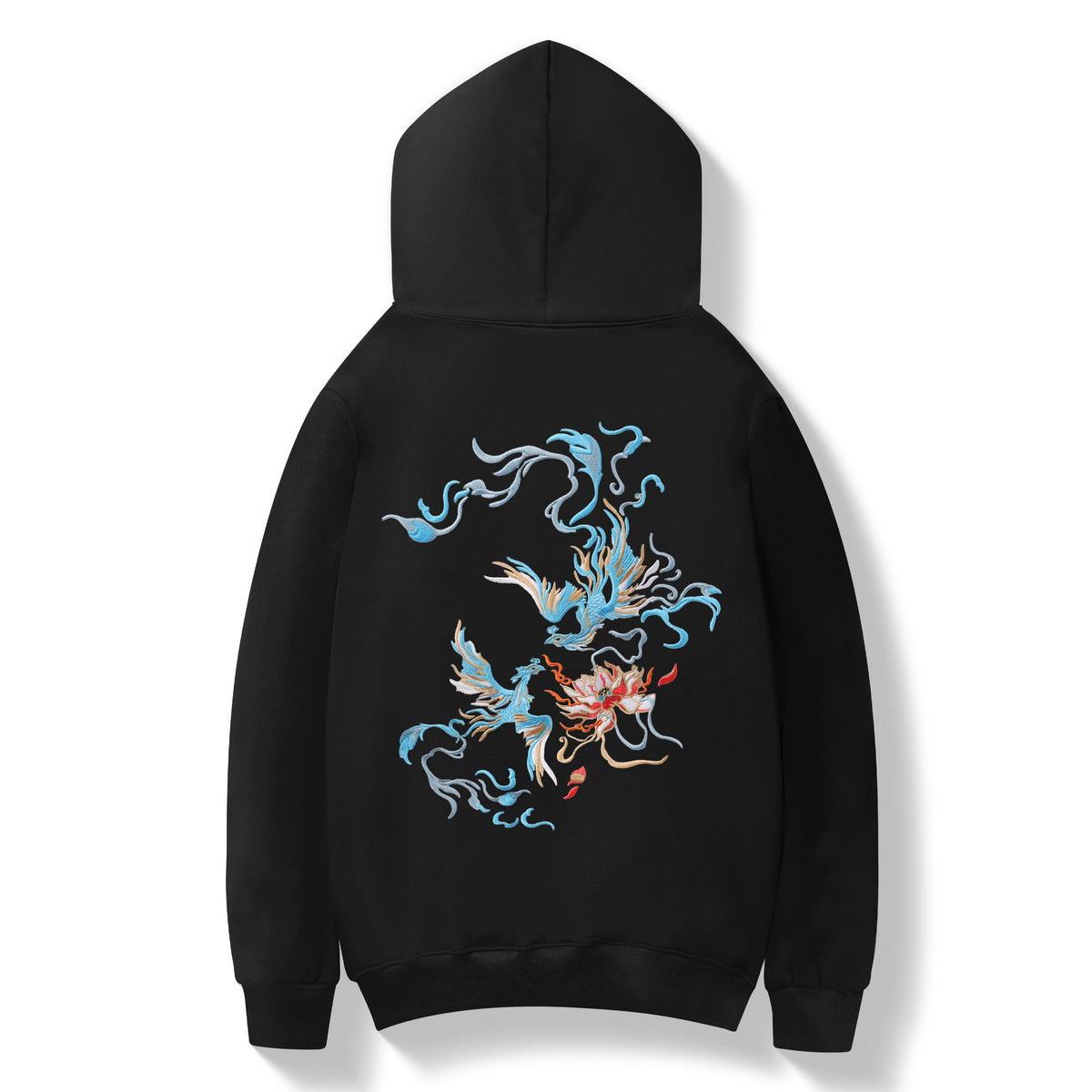 KH9010 Blue Phoenix Embroidery Hoodie product image