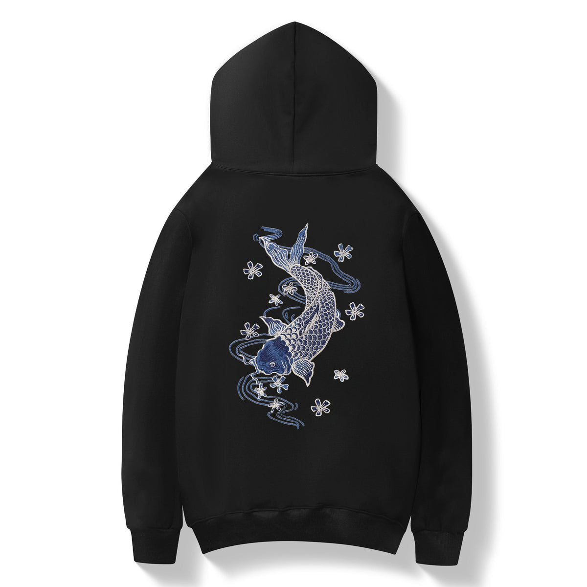 KH9015 Blue Koi Embroidery Hoodie product image
