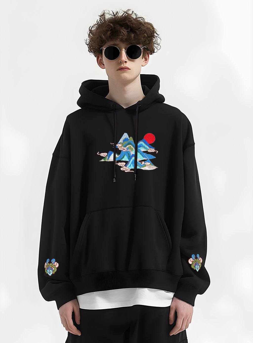 KH9232 Mountains Embroidery Hoodie product image