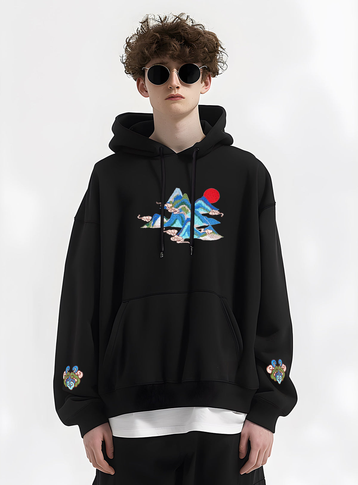 KH9232 Mountains Embroidery Hoodie product image